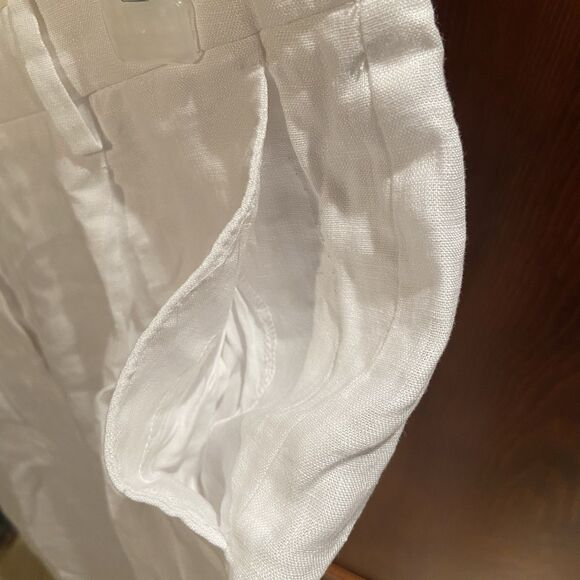 J.Crew Wide-leg Essential Pant 100% Linen Trouser High-rise White Size 12 - Picture 8 of 13